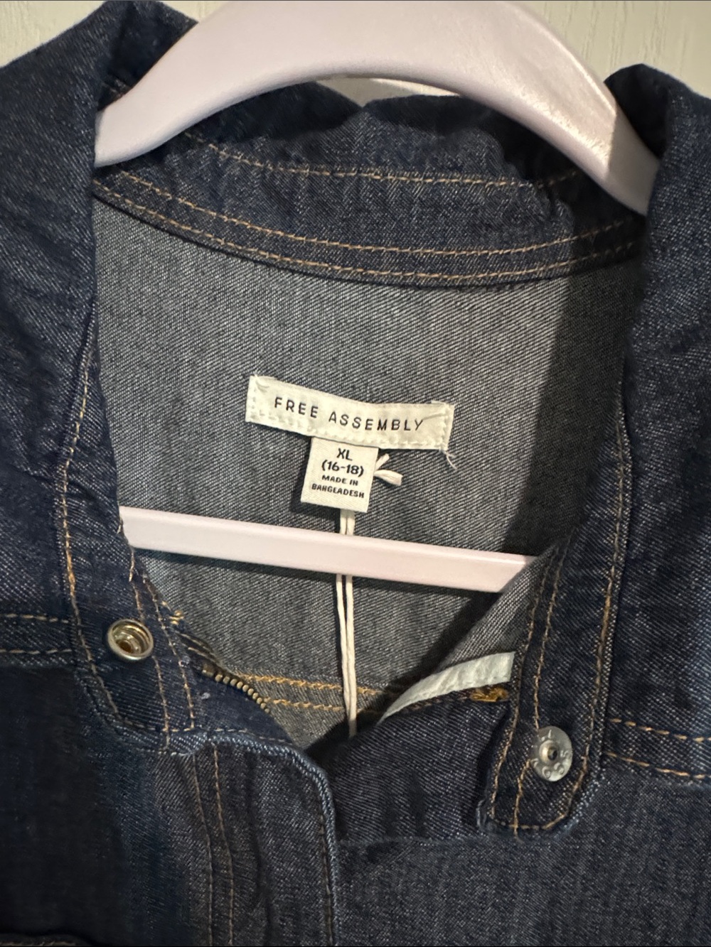 Free Assembly Denim Wide Leg Jumpsuit - Picture 7 of 8